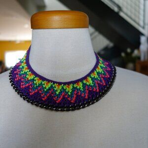 Venessa Arizaga "Lost in Bermuda" necklace black plated brass multicolor threads